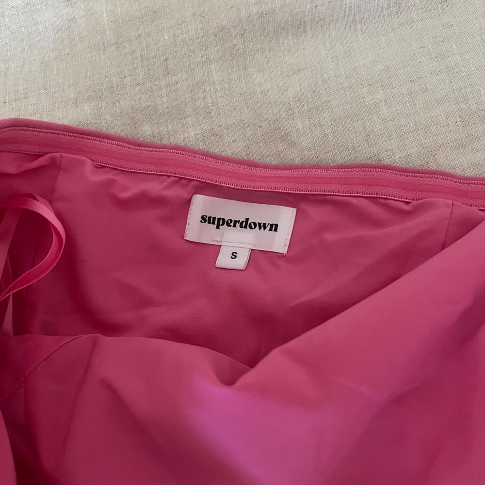 Superdown / Revolve Pink Strapless Asymmetrical T… - image 3